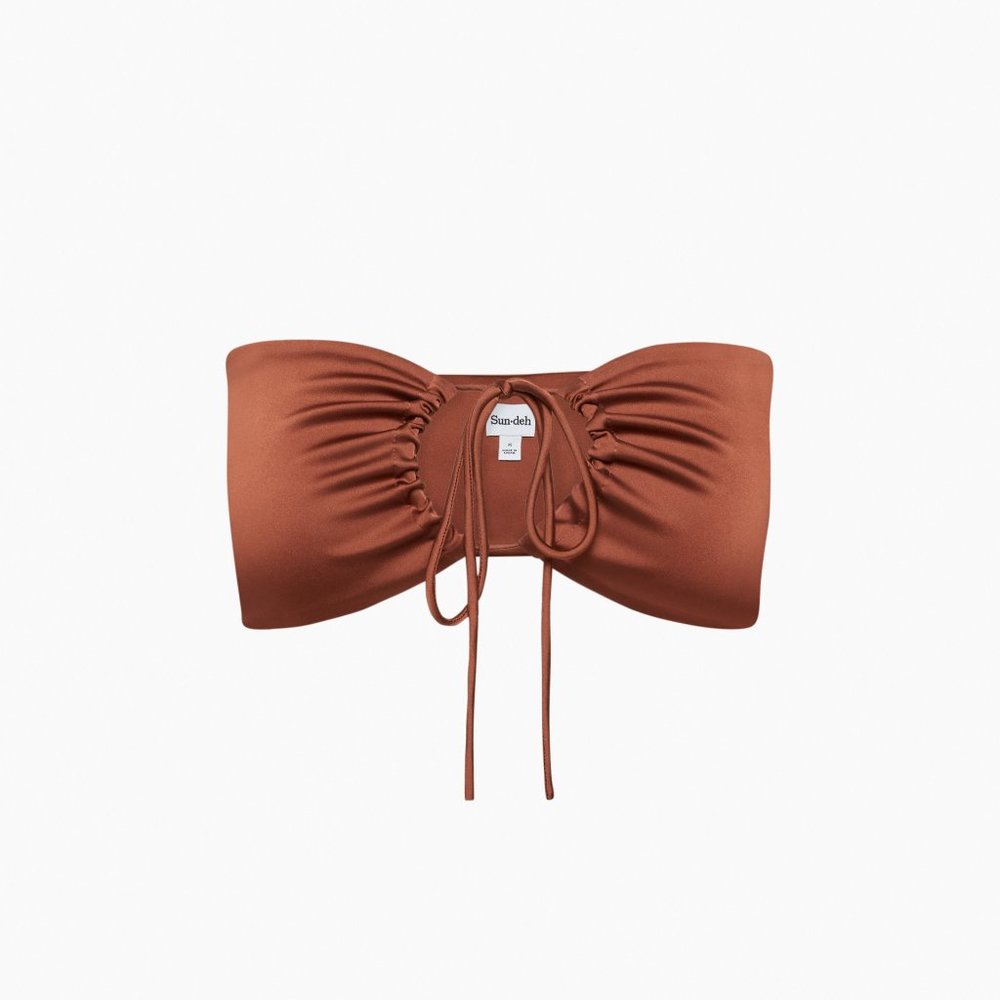 Aritzia Sunday Best Cora Halter Top in Epicurean Brown: Size M